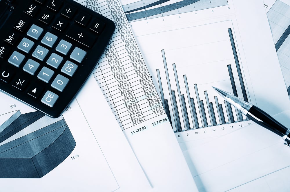 Business and the financial reports. A workplace of the businessman.